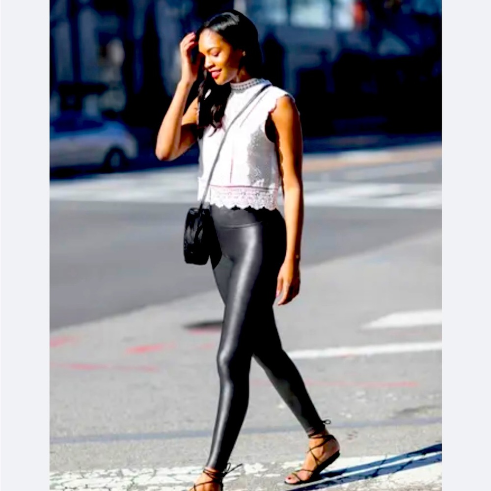 SPANX Black Faux Leather Leggings